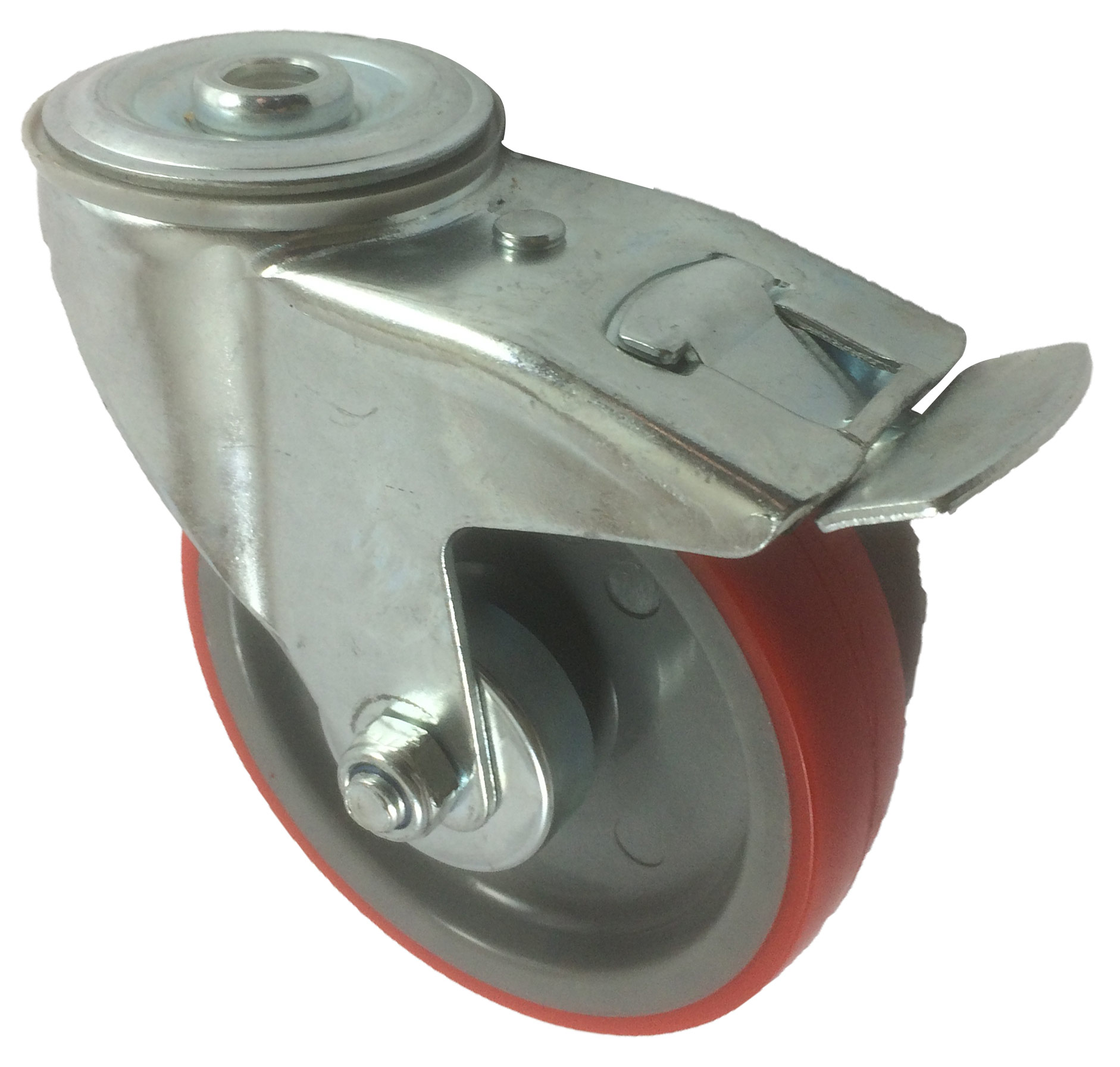 Mm Swivel And Brake Castor Kg Capacity Polyurethane Tyre Wheel