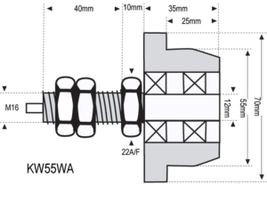 Steel flanged wheel with M16 Axle