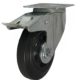 100mm Swivel Castor with Total Stop Brake and Black Rubber Tyre wheel with a Roller Bearing