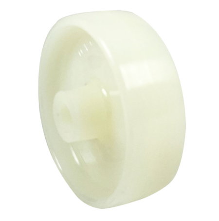 100mm castor wheel in white nylon with a 15mm smooth plain bore and a 270kg load rating