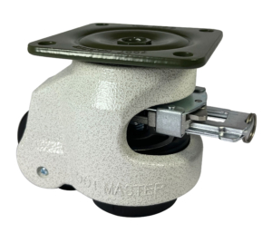 63mm Footmaster Castor with Levelling, swivelling and anti-vibration dampening functions. Ratchet Operated. Part number KGDR-80F