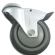 100mm swivel castor with total stop brake and 10mm Single Bolt hole. Grey thermoplastic wheel with ball bearing