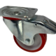 100mm Swivel Brake Castor with Red Polyurethane Tyre on a Nylon wheel with a roller bearing. Load Capacity is 180kg msb100pn1b