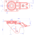 100mm Swivel Castor with Brake MDZ Series 2D Drawing