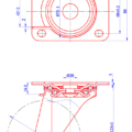 100mm Swivel Castor MDZ Series 2D Dimensional Drawing